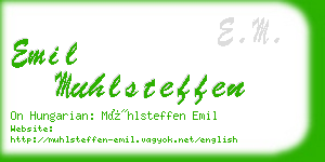 emil muhlsteffen business card